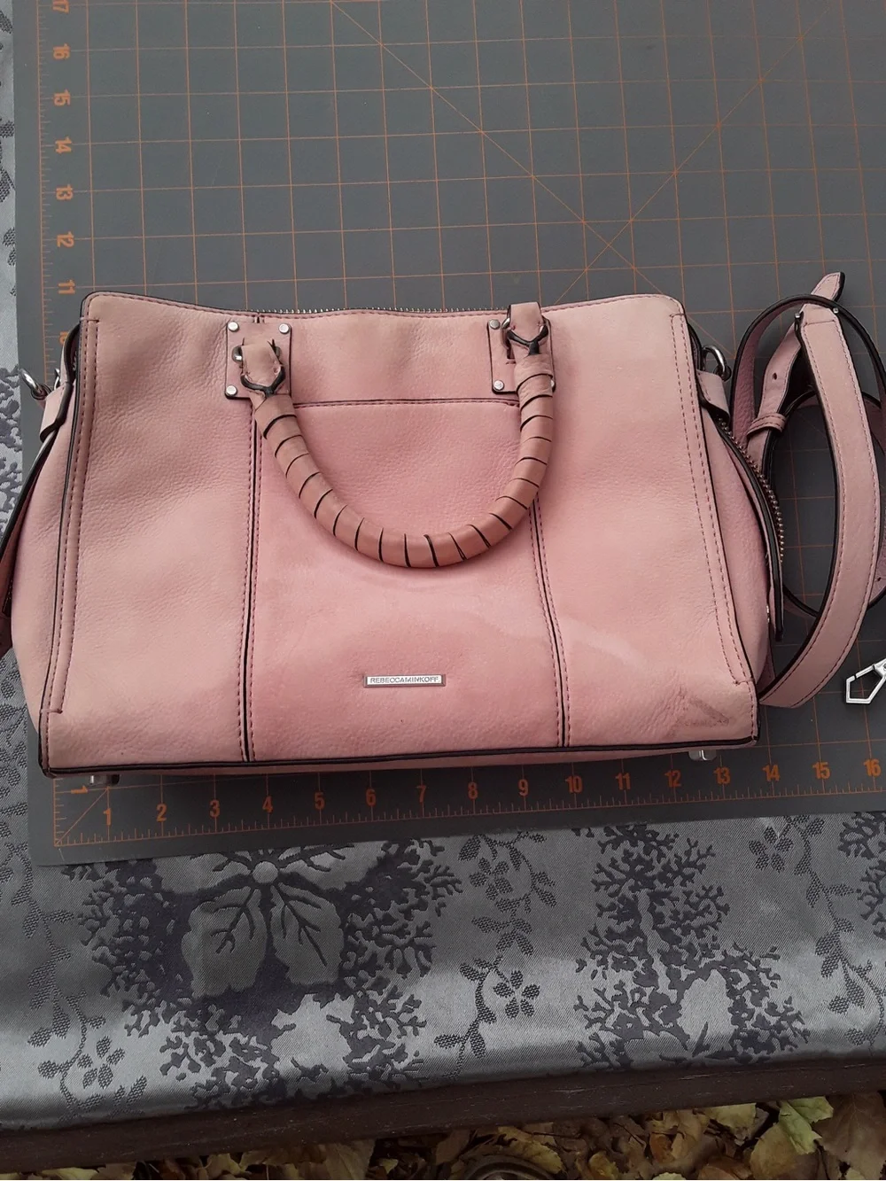 Rebecca Minkoff Bree Medium Top Zip Satchel Pink Leather Crossbody Bag